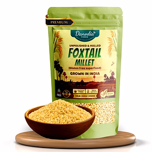 Danodia Foods Organic Foxtail Millet (Hulled, Unpolished) – 2 lbs (950g) | Gluten-Free, Yellow Whole Grain Superfood | Low GI, High Fiber & Protein | Healthy Rice Alternative for Super Healthy Diet