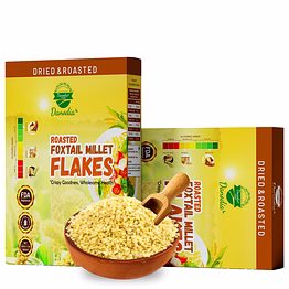 danodia foods organic foxtail millet flakes (450g/17oz) | roasted & ready-to-eat | ideal for porridge, puddings, desserts & smoothie bowls | gluten-free & nutritious | high fiber & vegan protein | fda registered