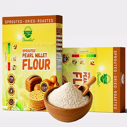 danodia foods sprouted pearl millet flour (950g/2 lbs) | sprouted, dried & roasted whole grain flour | naturally gluten-free | perfect for chapati, pancakes & baking | fda registered