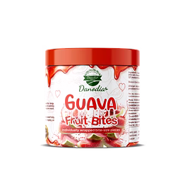 danodia foods guava fruit bites 300g (10.5 oz) | soft chewy guava pulp candy | individually wrapped bite-size pieces | resealable jar | fda registered
