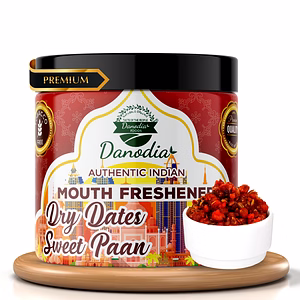 Danodia Foods Dry Dates Sweet Paan 100g (3.53oz) Authentic Indian Mouth Freshener (Mukhwas) with Gulkand & Dates, Non Tobacco, Alcohol Free, Resealable Pouch | Authentic Natural Mouth Freshner | FDA Registered