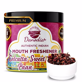 danodia foods calcutta sweet paan 100 g (3.53 oz) — authentic indian mouth freshener (mukhwas), dry dates • gulkand • rose • fennel, non‑ obacco, alcohol free | authentic natural mouth freshner | fda registered