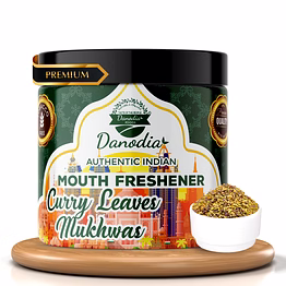 danodia foods curry leaves mukhwas 100 g (3.53 oz) — authentic indian mouth freshener (mukhwas), curry leaves • fennel • coriander, non tobacco, alcohol free | authentic natural mouth freshner | fda registered