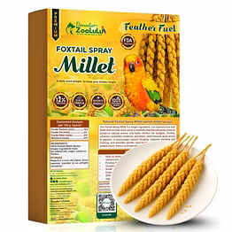 danodia's zoolulu foxtail spray millet for birds 300 g (0.66 lb/ 10.6oz) | all-natural sun-dried non-gmo treats | parakeets, budgies, finches, canaries, cockatiels & lovebirds | fda registered
