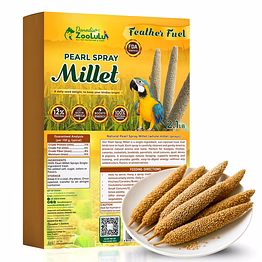 danodia's zoolulu pearl spray millet for birds, 600 g (1.32 lbs) | all-natural, sun-dried non-gmo treats | hand-selected for parakeets/budgies, finches, canaries, cockatiels & lovebirds | fda registered