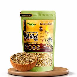 danodia zoolulu danodia's zoolulu premium cockatiel & parrotlet millet mix (950g/2 lbs) | premium bird food blend for cockatiels, budgerigars, parrotlets & lovebirds | daily feeding blend