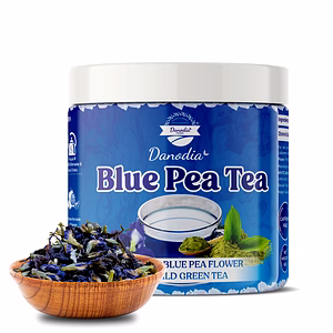 Danodia Foods Blue Pea Tea with Wild Green Tea (2.12 oz/60 g) | Naturally Caffeine Free-Infused Color-Changing Beverage Blend | Butterfly Pea Flower & Wild Green Tea | Iced or Hot | FDA Registered