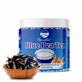 danodia foods blue pea tea with galangal roots (2.5 oz / 70 g) | color-changing butterfly pea & galangal infusion | naturally caffeine free herbal blend | hot or iced | fda registered