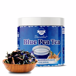 Danodia Foods Blue Pea Tea With Galangal Roots (2.5 oz / 70 g) | Color-Changing Butterfly Pea & Galangal Infusion | Naturally Caffeine Free Herbal Blend | Hot or Iced | FDA Registered