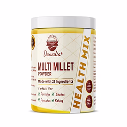 danodia foods health mix multi millet powder (400g/14 oz) | ideal for porridge, pancakes, baking & shakes | no added sugar | fda registered