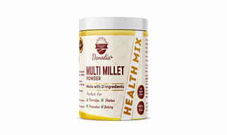 Danodia Foods Health Mix Multi Millet Powder (400g/14 oz) | Ideal for Porridge, Pancakes, Baking & Shakes | No Added Sugar | FDA Registered