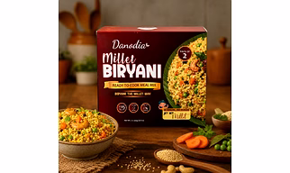 Danodia Foods Kodo Millet Biryani Ready to Cook Meal Mix, Instant Wholesome Millet Rice Alternative, Quick & Easy Hot Water Preparation, 250g (8.82 oz) Each, Pack of 2