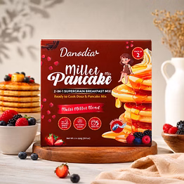 danodia foods millet pancake (250g / 8.82 oz each) | lightly savory, mild grain taste | easy breakfast & snack mix | pack of 2