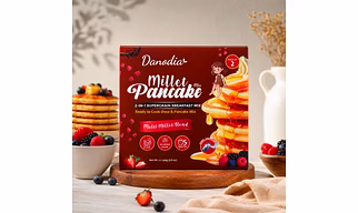Danodia Foods Millet Pancake (250g / 8.82 oz Each) | Lightly Savory, Mild Grain Taste | Easy Breakfast & Snack Mix | Pack of 2
