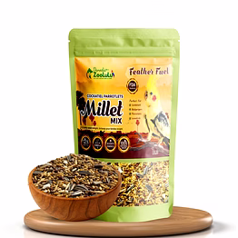 danodia's zoolulu cockatiel & parrotlet millet mix (450g/1 lbs) | bird food blend for cockatiels, budgerigars, parrotlets & lovebirds | daily feeding blend