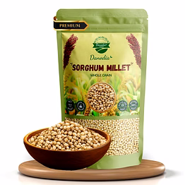 danodia foods organic white sorghum millet (2lbs/950g) | jowar grain, gluten-free, white whole grain superfood | low gi, high fiber & protein | healthy rice alternative for super healthy diet