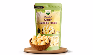 Danodia Foods White Jaggery Cubes/Blocks (450g/1lbs) | Natural Sugarcane Sweetener, Ideal For Tea, Milk, Pudding