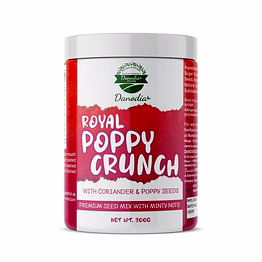 danodia foods royal poppy crunch mukhwas, sweet fennel seed mouth freshener with coriander & poppy seeds, indian after meal refresh mix, minty crunchy saunf blend, ready to eat, 300g (10.58 oz)
