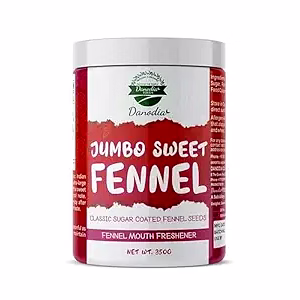 Danodia Foods Jumbo Saunf, Sweet Coated Fennel Seed Mouth Freshener, Indian After Meal Refresh Mix with Menthol, Large Sized Crunchy Fennel, Ready to Eat, 250g (8.82 oz)