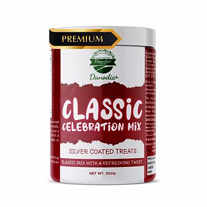 Danodia Foods Classic Celebration Mix Mukhwas, Sweet Fennel & Coconut Mouth Freshener, Indian After Meal Refresh Mix, Silver Coated Saunf Blend with Dates & Menthol, Ready to Eat, 250g (8.82 oz)