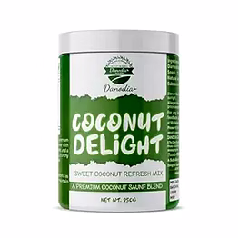 danodia foods coconut delight mukhwas, sweet coconut & fennel mouth freshener, after-meal refresh mix, ready to eat crunchy saunf blend with dates, cardamom & menthol, 250g (8.82 oz)