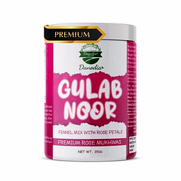 danodia foods gulab noor mukhwas, sweet fennel mouth freshener with rose petals, indian after meal refresh mix, floral crunchy saunf blend with dates & menthol, ready to eat, 250g (8.82 oz)