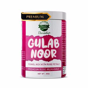 Danodia Foods Gulab Noor Mukhwas, Sweet Fennel Mouth Freshener with Rose Petals, Indian After Meal Refresh Mix, Floral Crunchy Saunf Blend with Dates & Menthol, Ready to Eat, 250g (8.82 oz)