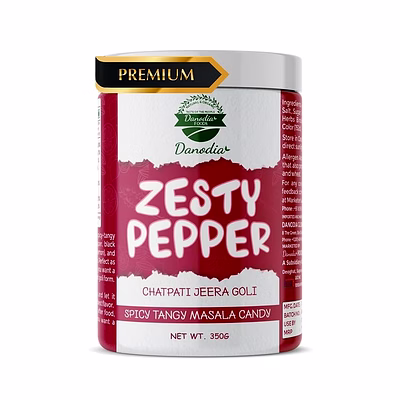 danodia foods zesty pepper candy (350 g / 0.77 lb) | jeera (cumin) masala candy balls | spicy and tangy flavor candy | individual candy pieces | resealable pack