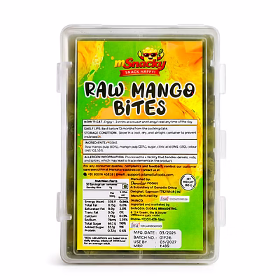 danodia foods raw mango bites (150 g / 5.29 oz) | traditional indian mango fruit candy | sweet & tangy mango bite