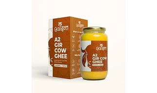 GAVYUKT A2 GIR DESI COW GHEE PURE ORGANIC VEDIC CULTURED BILONA 1 LITRE GLASS BOTTLE