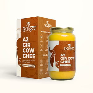 GAVYUKT A2 GIR DESI COW GHEE PURE ORGANIC VEDIC CULTURED BILONA 1 LITRE GLASS BOTTLE