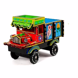 salasar handicraft wooden handmade multicolor truck vehicle for kids