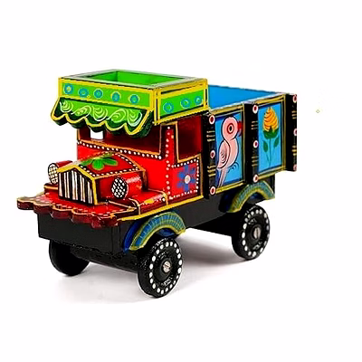 salasar handicraft wooden handmade multicolor truck vehicle for kids