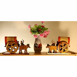 traditional art center bullock cart wooden handicrafts items home decor