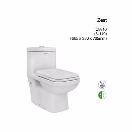 zest single piece suit water closet
