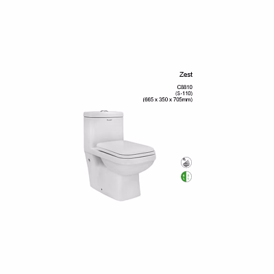 zest single piece suit water closet