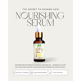 calendula & rosemary hair growth serum – anti-frizz, deep nourishing & hair strengthening (30ml)