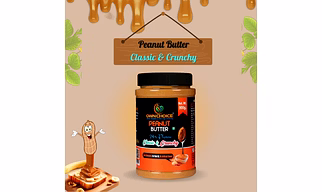 Own Choice Classic & Crunchy Peanut Butter 900g – 24% Protein, Made with Roasted Peanuts, Dhaga Mishri & Pink Salt. No cholesterol, palm oil, or preservatives.
