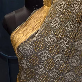 georgette silk saree bandhni work
