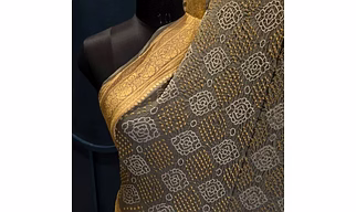 Georgette silk saree bandhni work