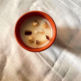 mango coconut soy wax candle large hand poured terracotta pot