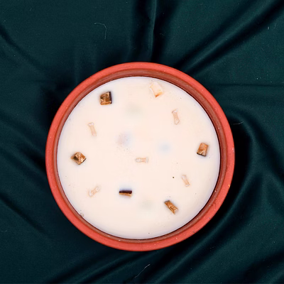 mango coconut soy wax candle 5 wick hand poured terracotta pot