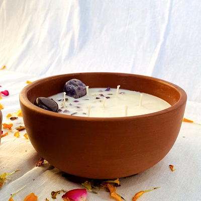 citronella peppermint soy wax candle 5 wick indoor outdoor use