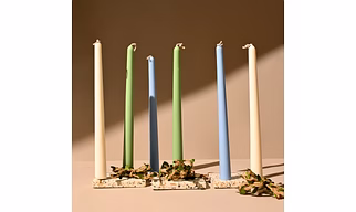 Unscented Soy Wax Taper Candles 10 Inch Set of 3