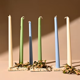 unscented soy wax taper candles 10 inch set of 6