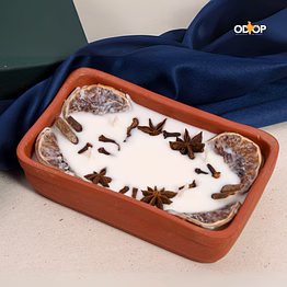 mandarin tropical spices soy wax candle 4 wick terracotta bowl