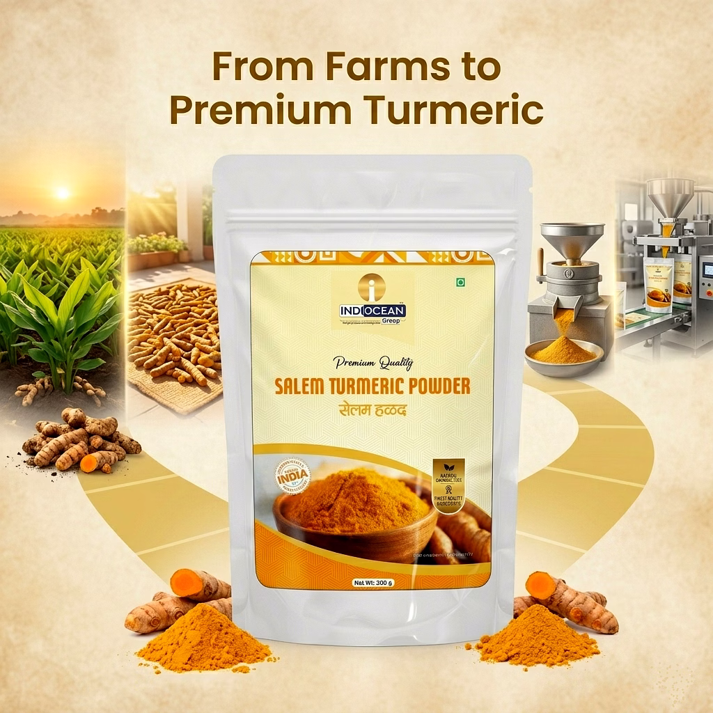 INDIOCEAN GROUP Salem Turmeric Powder | Premium Haldi Powder | High Curcumin, Rich Color & Strong Aroma | 100% Natural, No Additives | Hygienically Processed | Export Quality | Turmeric Powder 200gms image 5