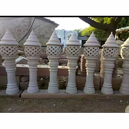 beig stone lamp post