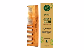 Willow Kacchi Neem Comb - Dual-Tooth(Square) Wooden Neem Comb