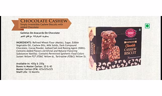 Karachi Bakery Chocolate Cashew Biscuits.